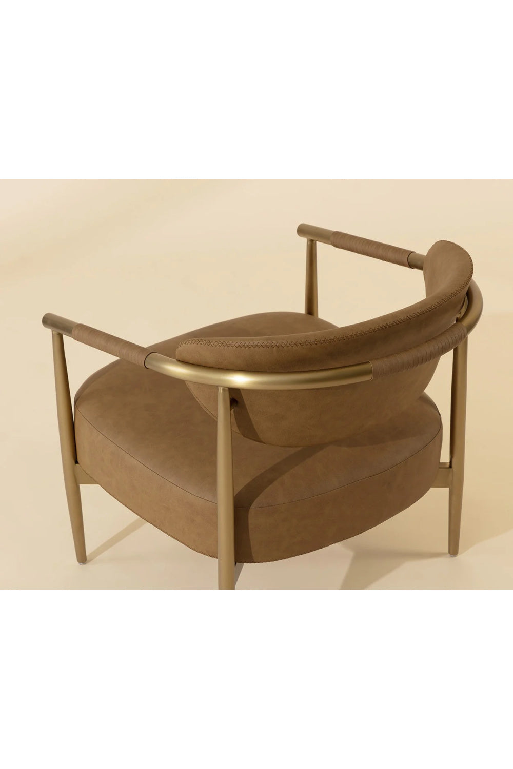 Gold-Framed Leather Lounge Chair by Splendido Heloise Accent Chair, alternate view 11