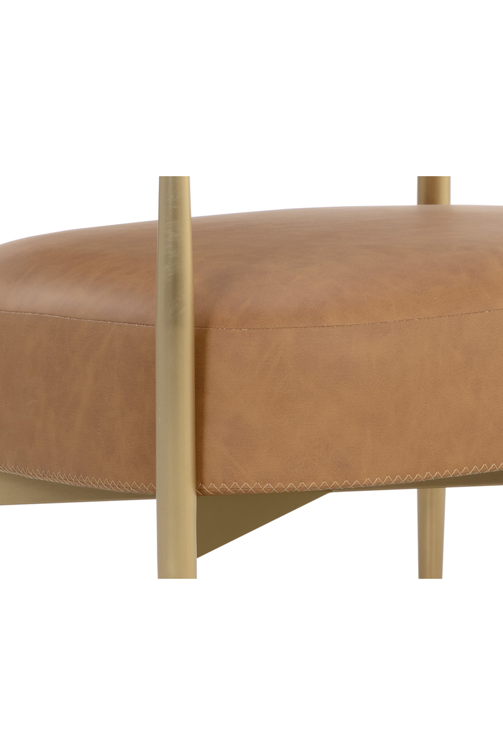 Gold-Framed Leather Lounge Chair by Splendido Heloise Accent Chair, alternate view 6