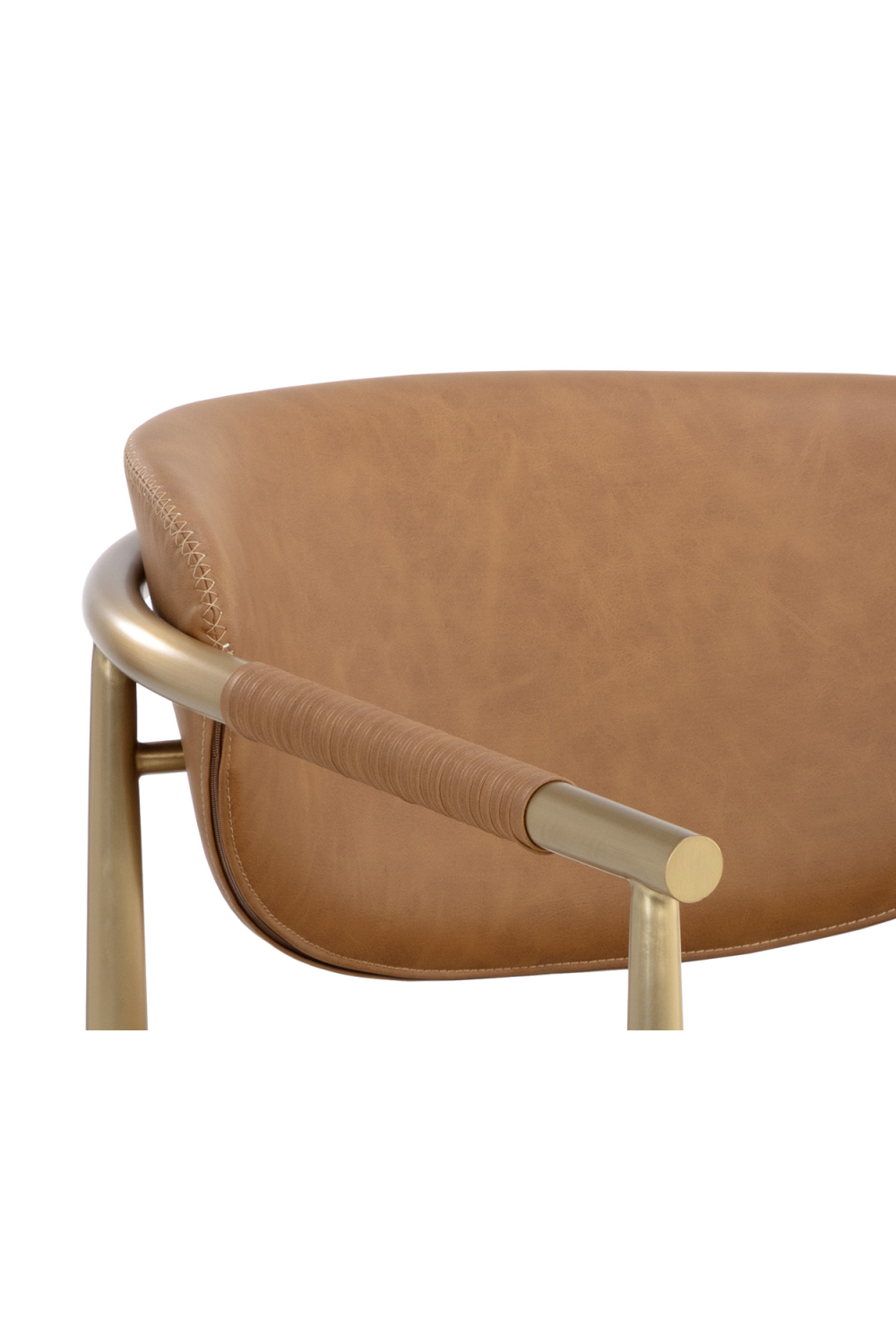 Gold-Framed Leather Lounge Chair by Splendido Heloise Accent Chair, alternate view 7