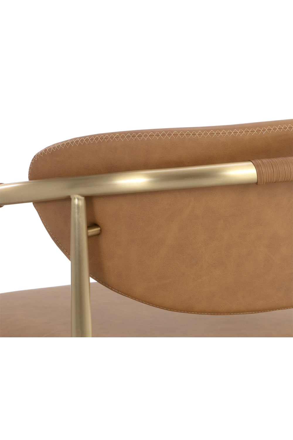 Gold-Framed Leather Lounge Chair by Splendido Heloise Accent Chair, alternate view 8