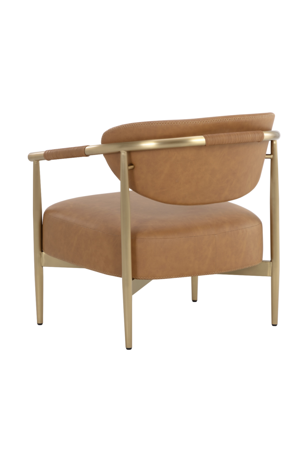 Gold-Framed Leather Lounge Chair by Splendido Heloise Accent Chair, alternate view 4