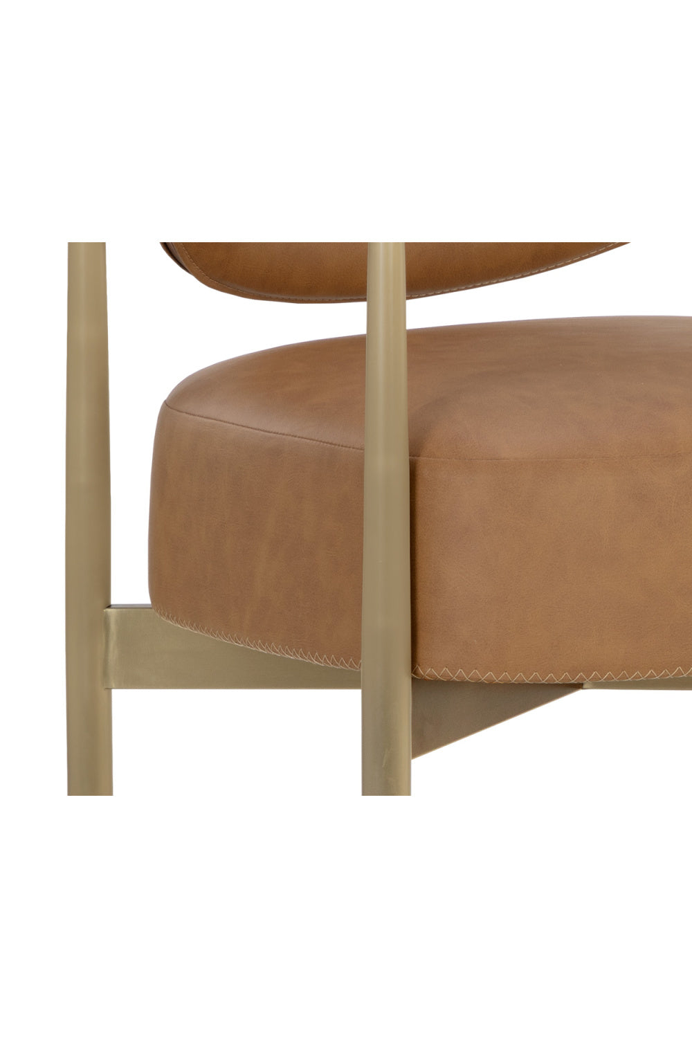 Gold Framed Leather-Look Bar Stool by Splendido Heloise Barstool, alternate view 13