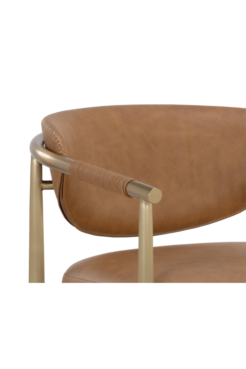 Gold Framed Leather-Look Bar Stool by Splendido Heloise Barstool, alternate view 14