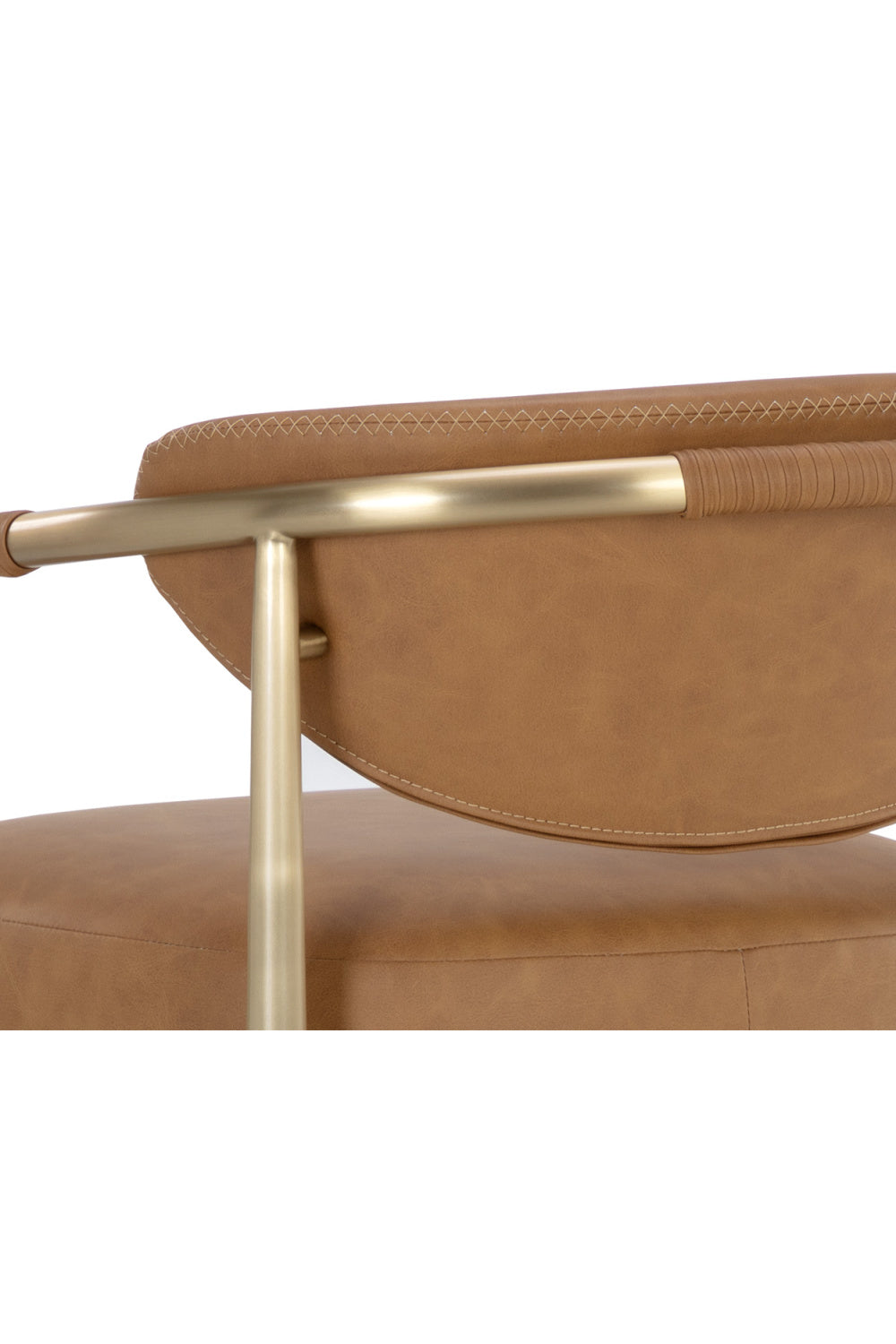 Gold Framed Leather-Look Bar Stool by Splendido Heloise Barstool, alternate view 15
