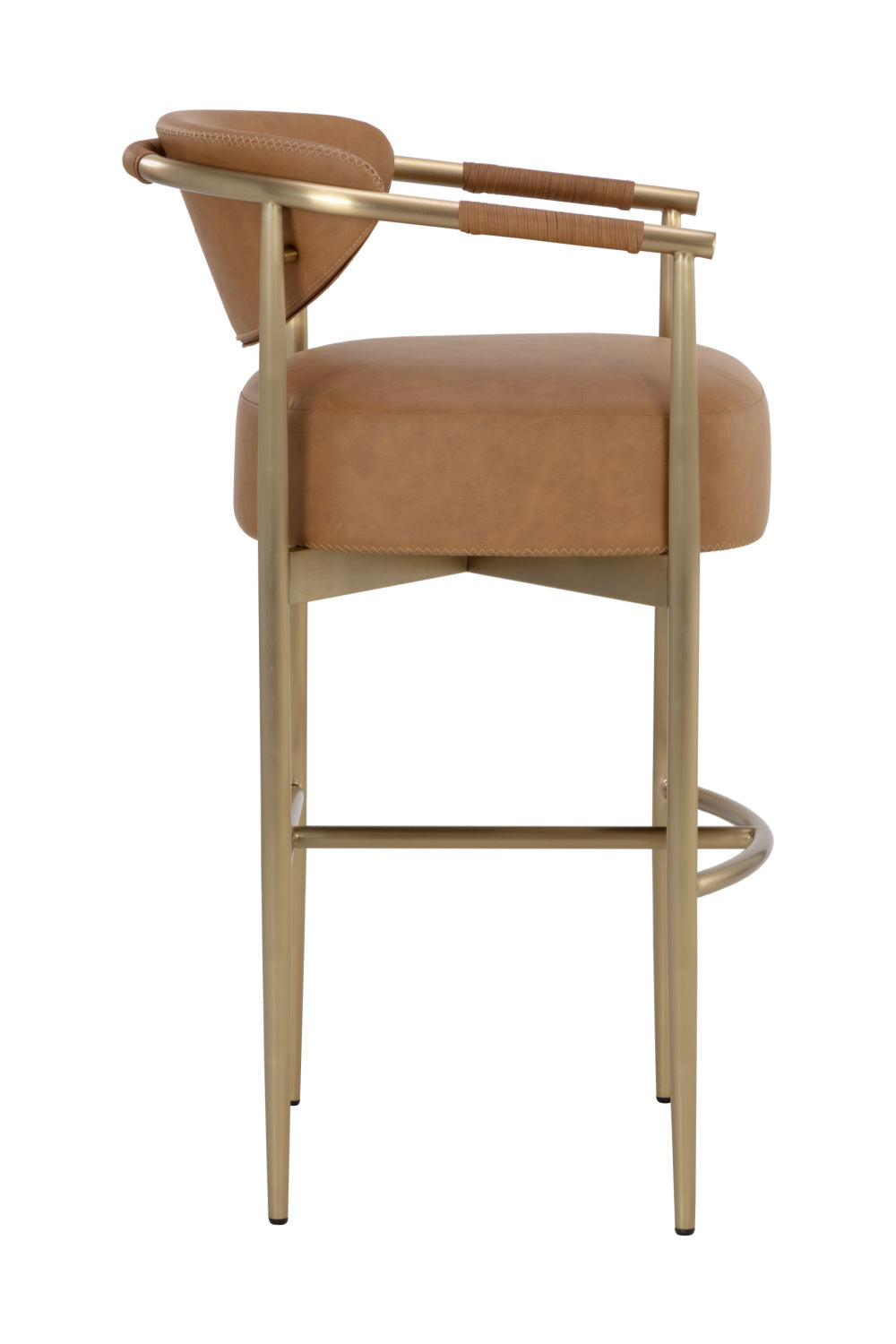 Gold Framed Leather-Look Bar Stool by Splendido Heloise Barstool, alternate view 11
