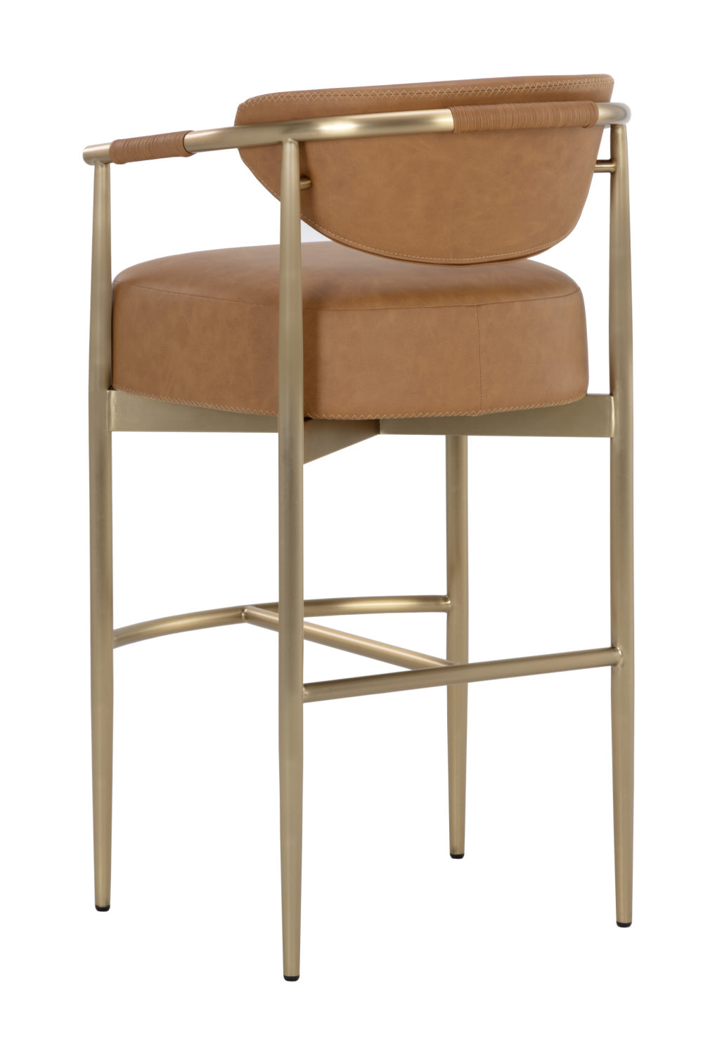 Gold Framed Leather-Look Bar Stool by Splendido Heloise Barstool, alternate view 12