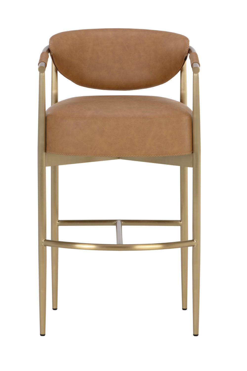Gold Framed Leather-Look Bar Stool by Splendido Heloise Barstool, alternate view 10
