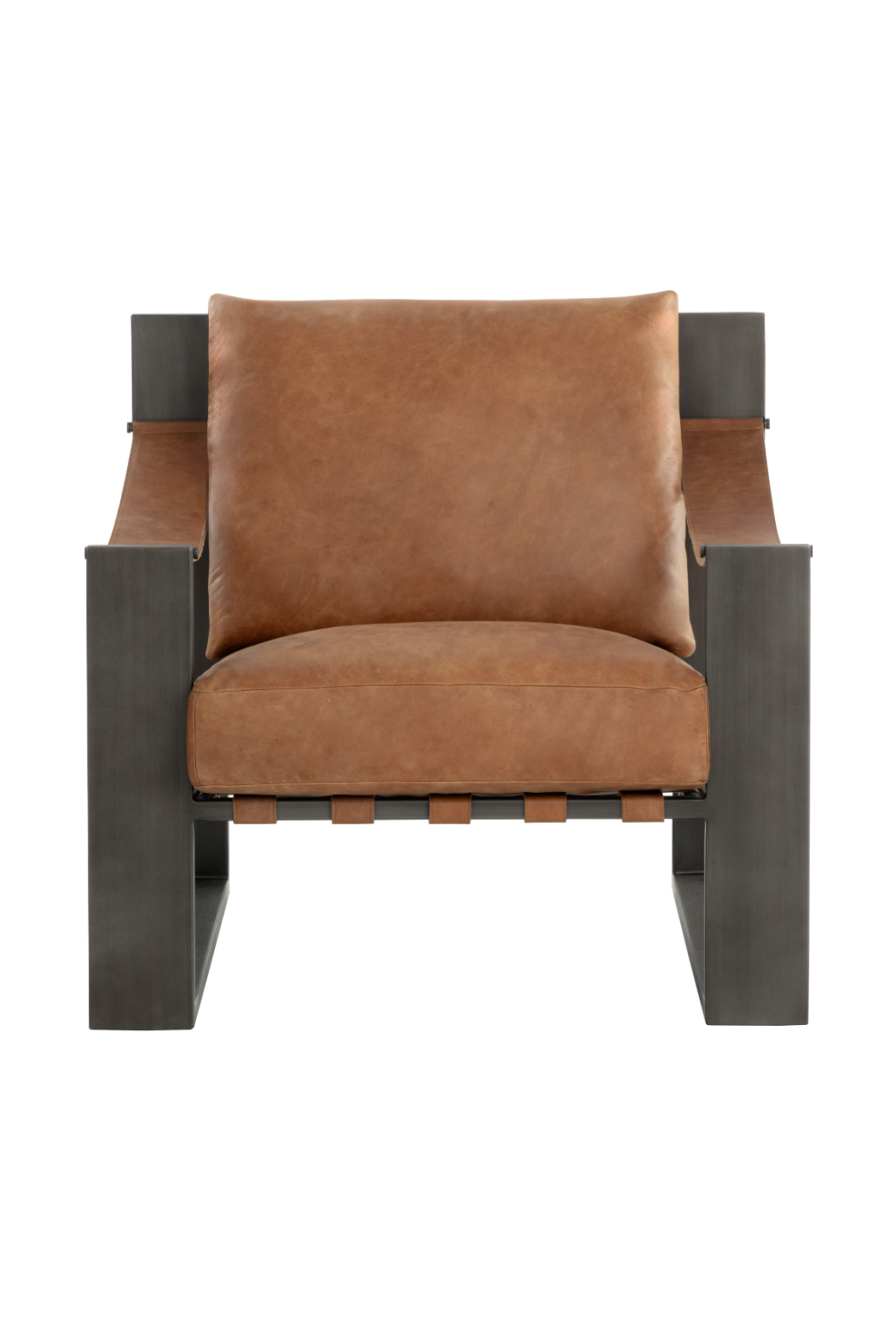 Leather Strapped Lounge Chair by Splendido Berke Accent Chair, alternate view 3