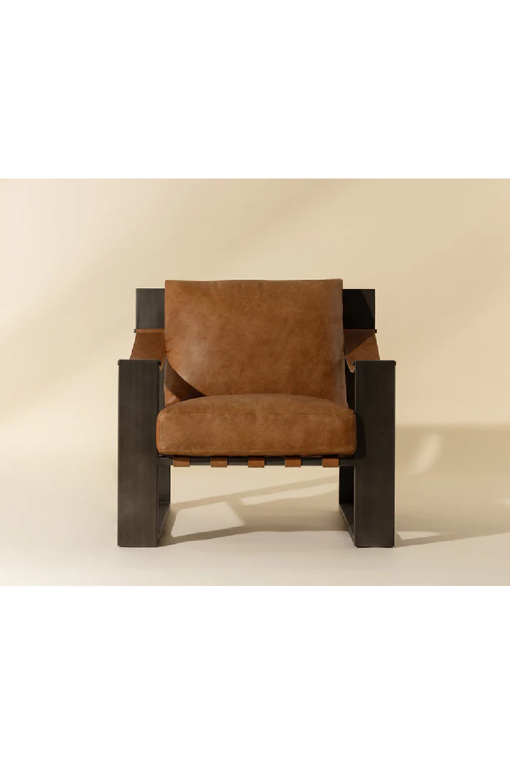 Leather Strapped Lounge Chair by Splendido Berke Accent Chair, alternate view 8