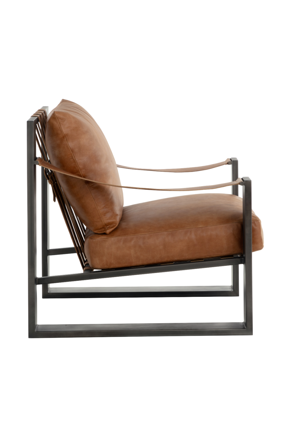Leather Strapped Lounge Chair by Splendido Berke Accent Chair, alternate view 4