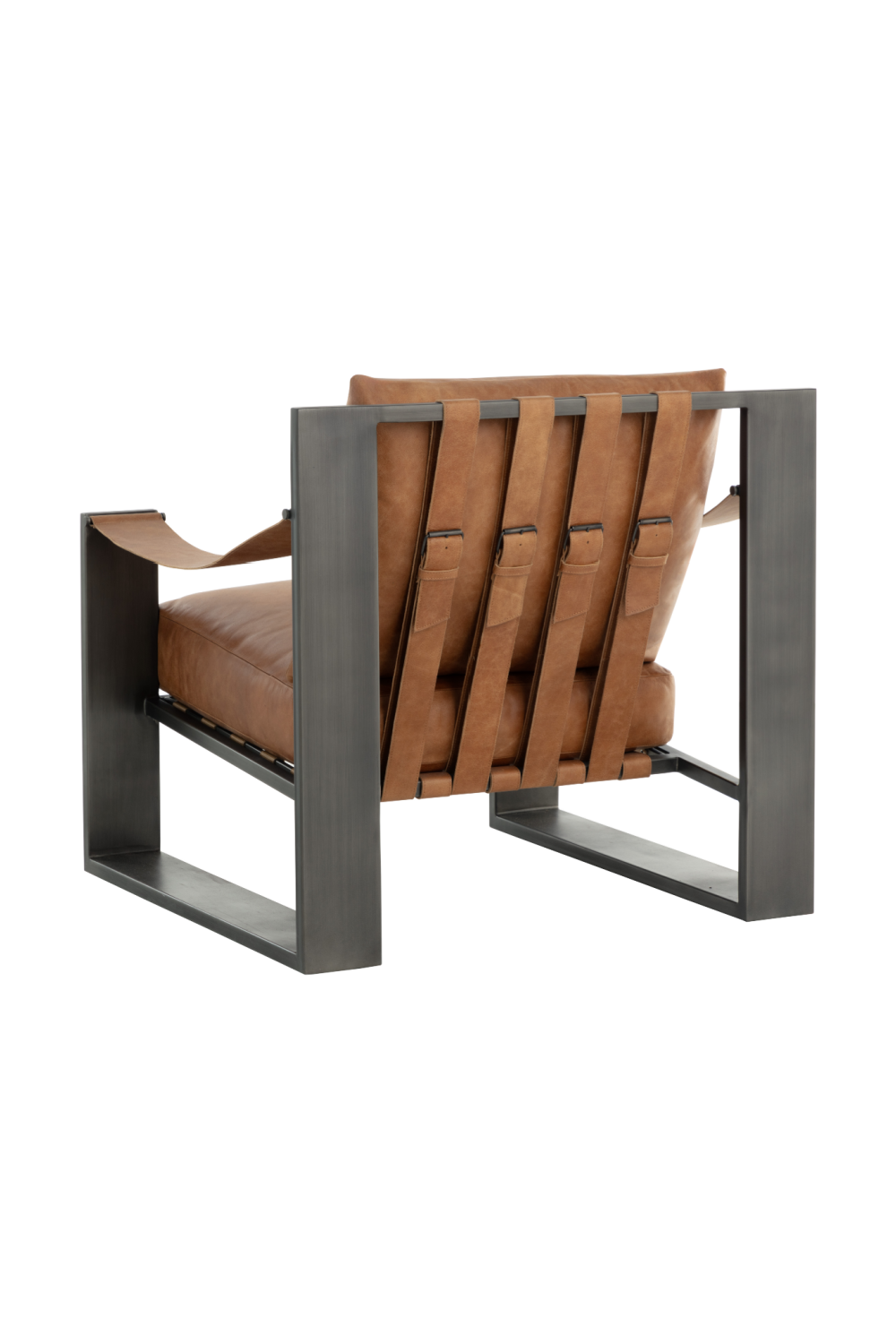 Leather Strapped Lounge Chair by Splendido Berke Accent Chair, alternate view 5