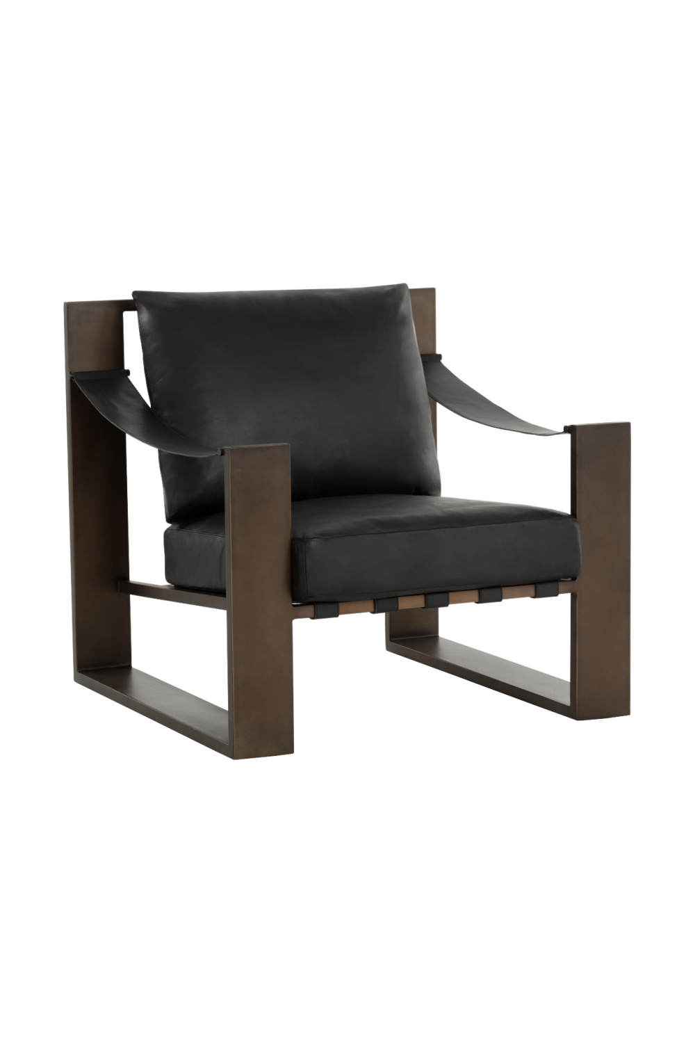 Leather Strapped Lounge Chair by Splendido Berke Accent Chair, alternate view 12