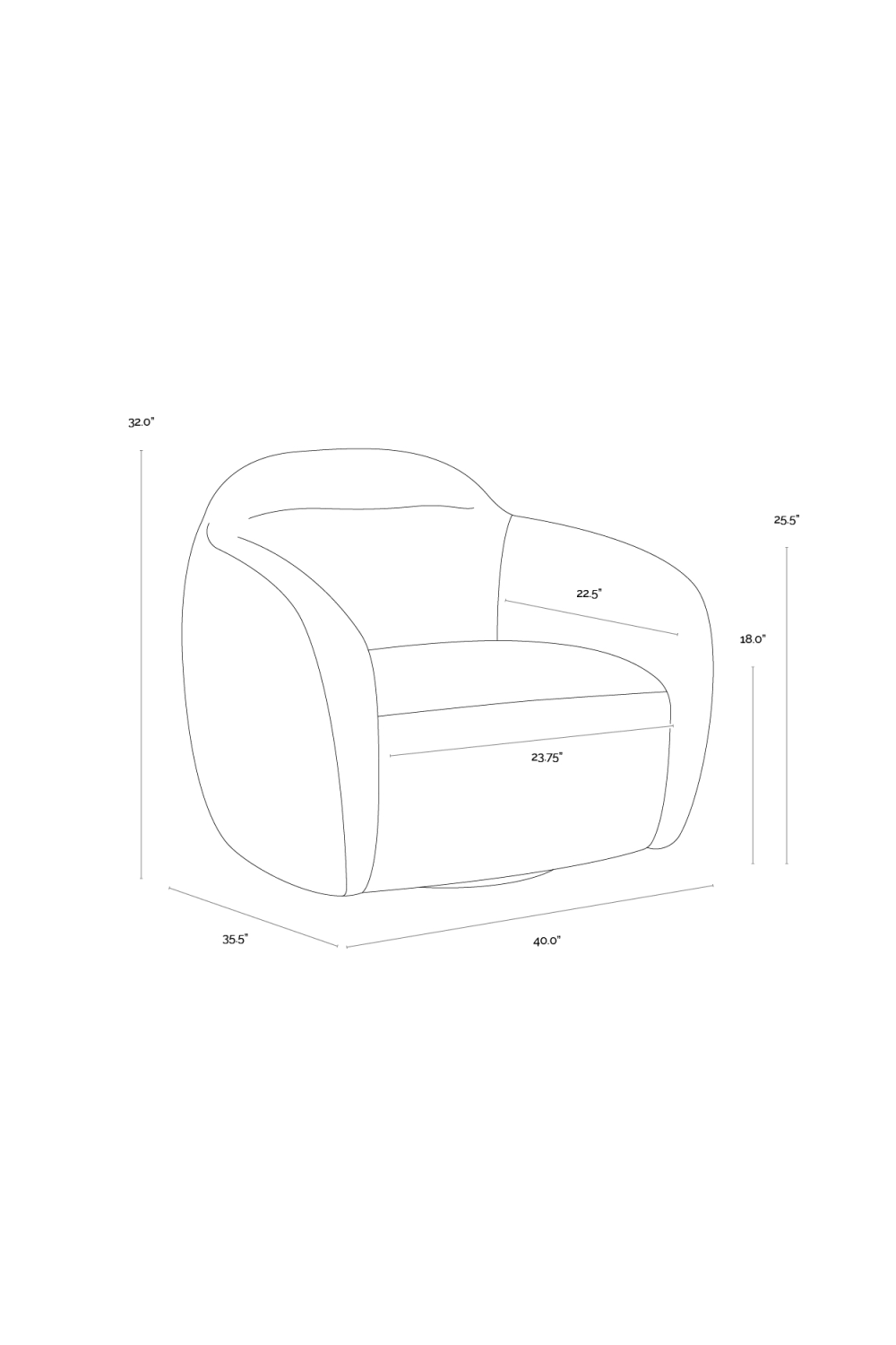 Modern Swivel Lounge Chair by Splendido Ismo Accent Chair, alternate view 11