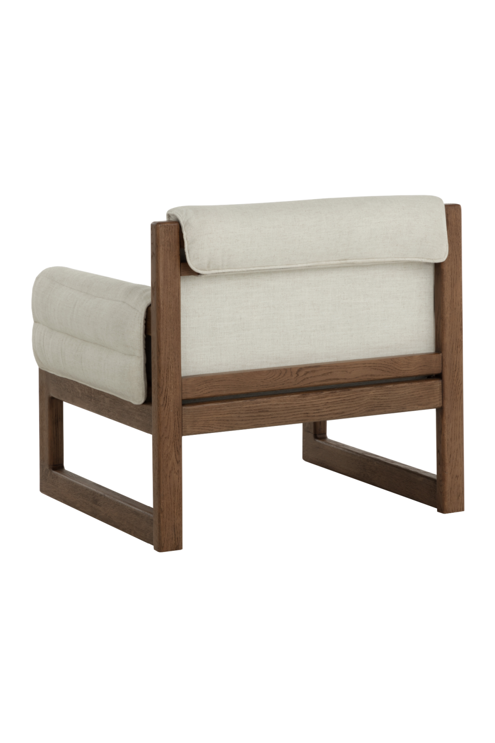 Tufted White Linen Lounge Chair by Splendido Ferguson Accent Chair, alternate view 5
