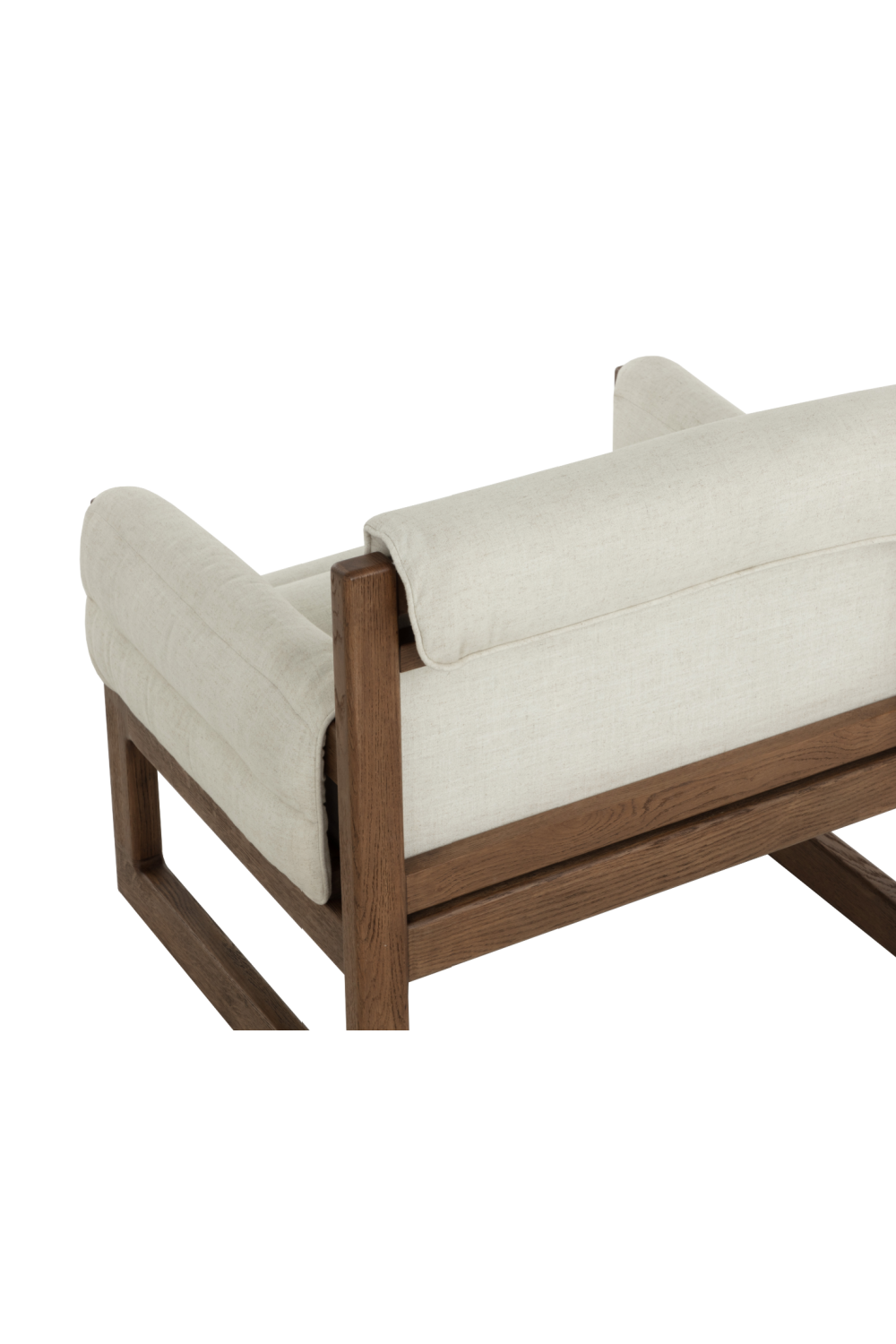 Tufted White Linen Lounge Chair by Splendido Ferguson Accent Chair, alternate view 6
