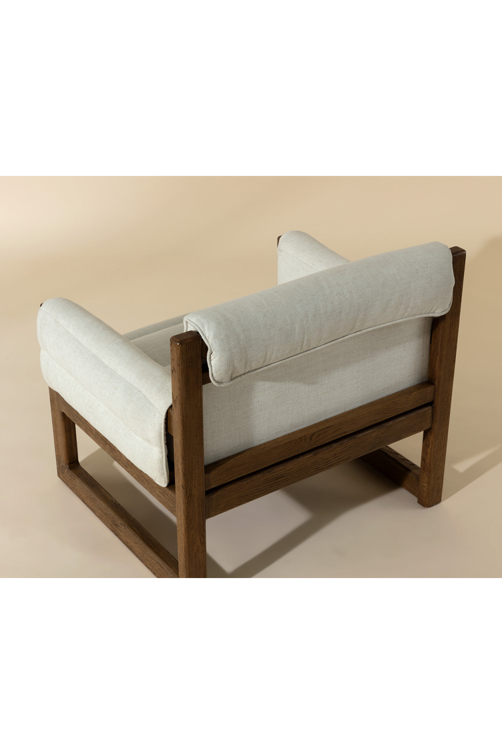 Tufted White Linen Lounge Chair by Splendido Ferguson Accent Chair, alternate view 9