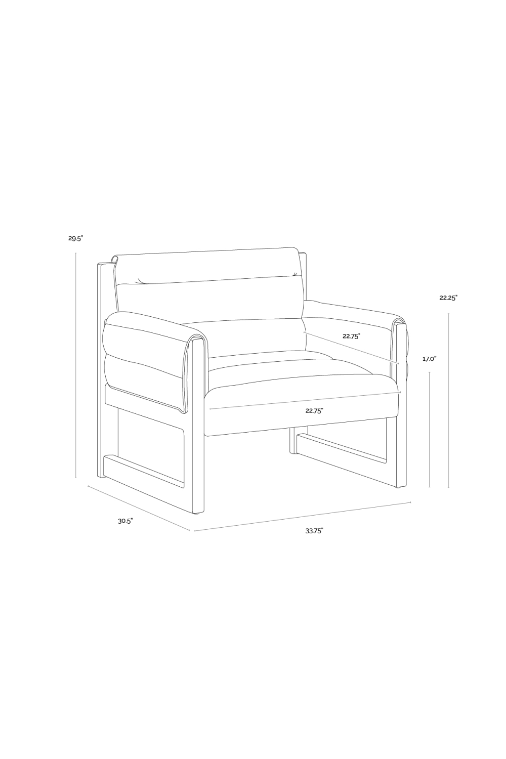Tufted White Linen Lounge Chair by Splendido Ferguson Accent Chair, alternate view 11