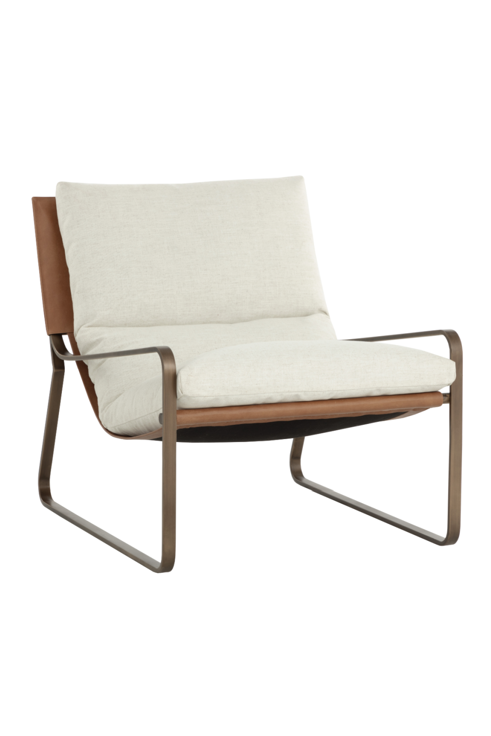 Modern European furniture - White Linen Scooped Lounge Chair - www.oroa.com