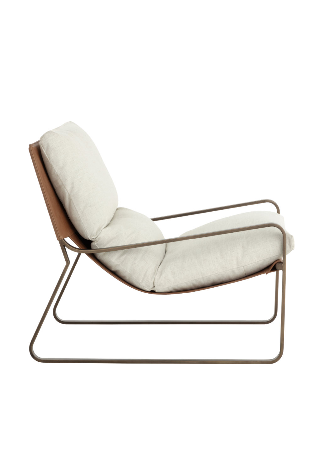 White Linen Scooped Lounge Chair by Splendido Zancor Accent Chair, alternate view 4