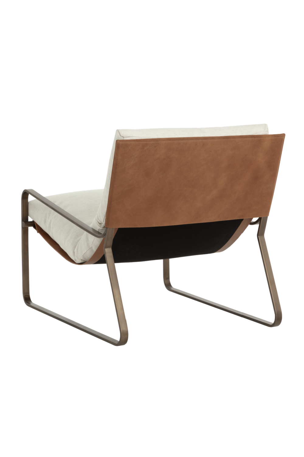 Modern European furniture - White Linen Scooped Lounge Chair - www.oroa.com