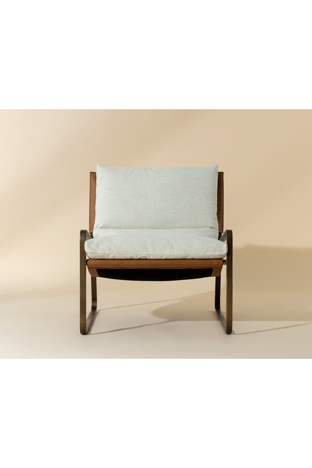 White Linen Scooped Lounge Chair by Splendido Zancor Accent Chair, alternate view 8