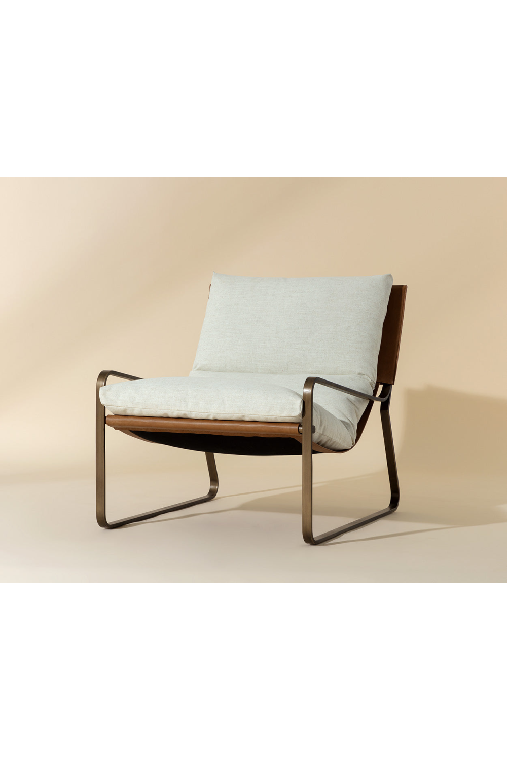 White Linen Scooped Lounge Chair by Splendido Zancor Accent Chair, alternate view 9