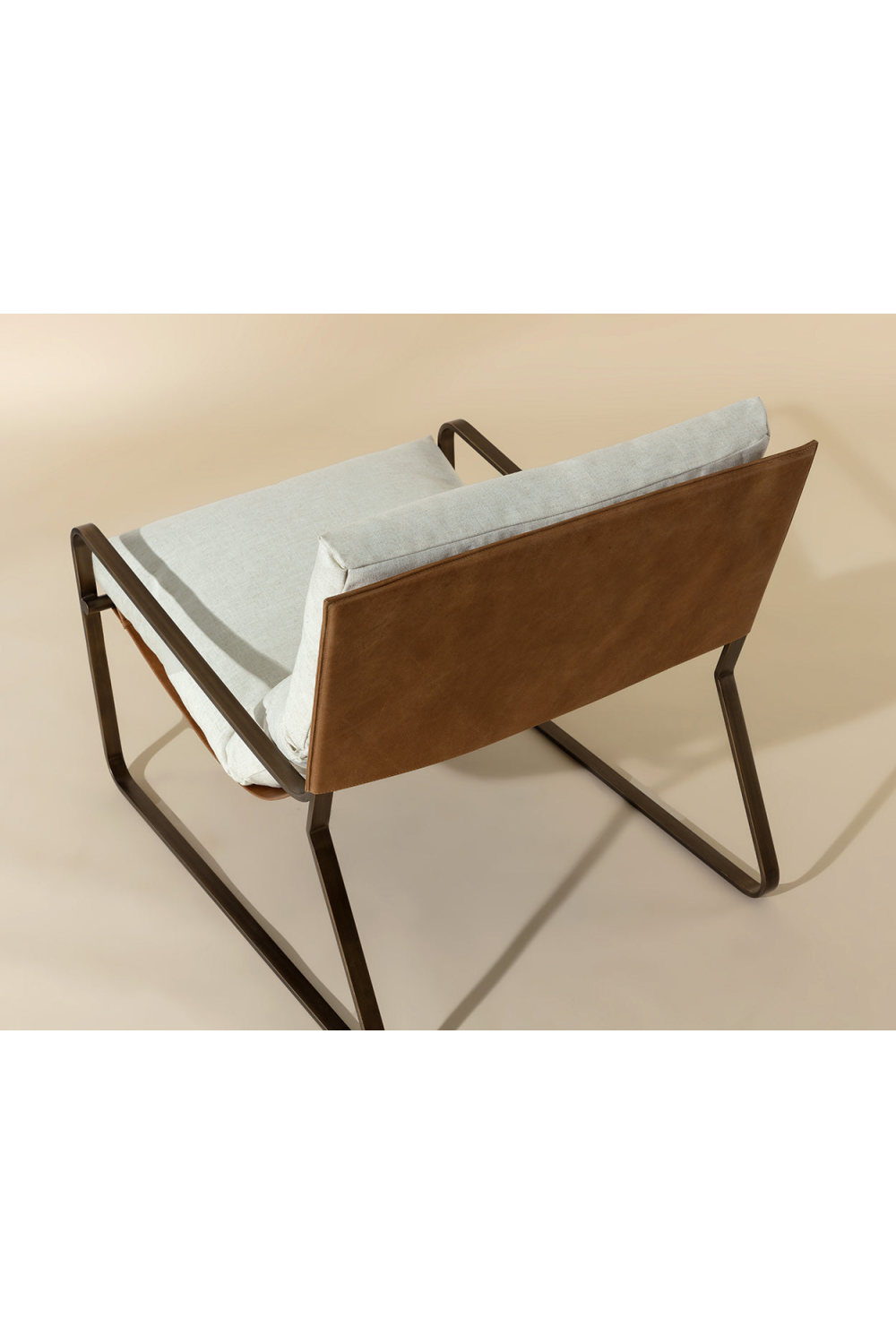 Modern European furniture - White Linen Scooped Lounge Chair - www.oroa.com