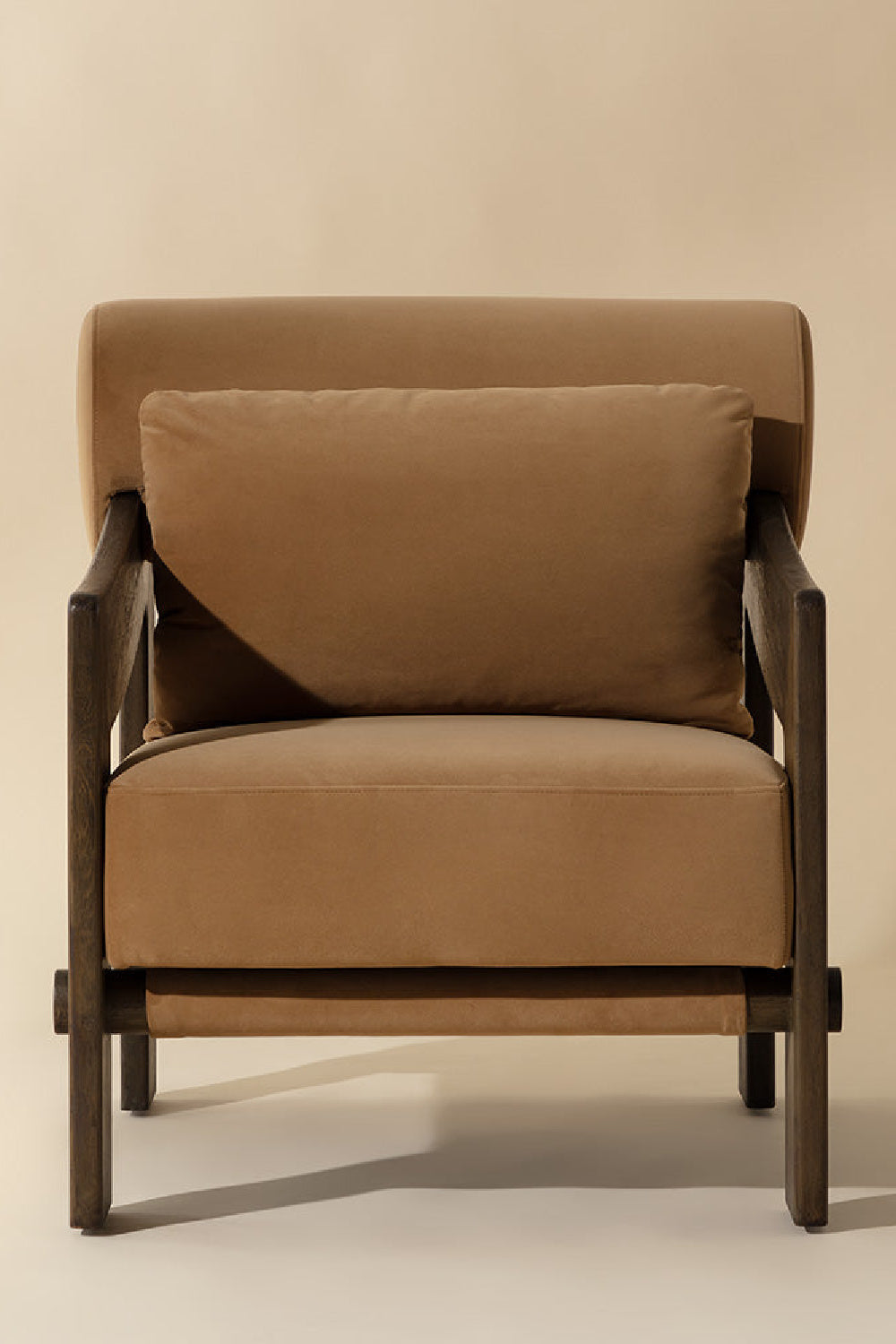 Brown Fabric Lounge Chair by Splendido Reizo Accent Chair, alternate view 3