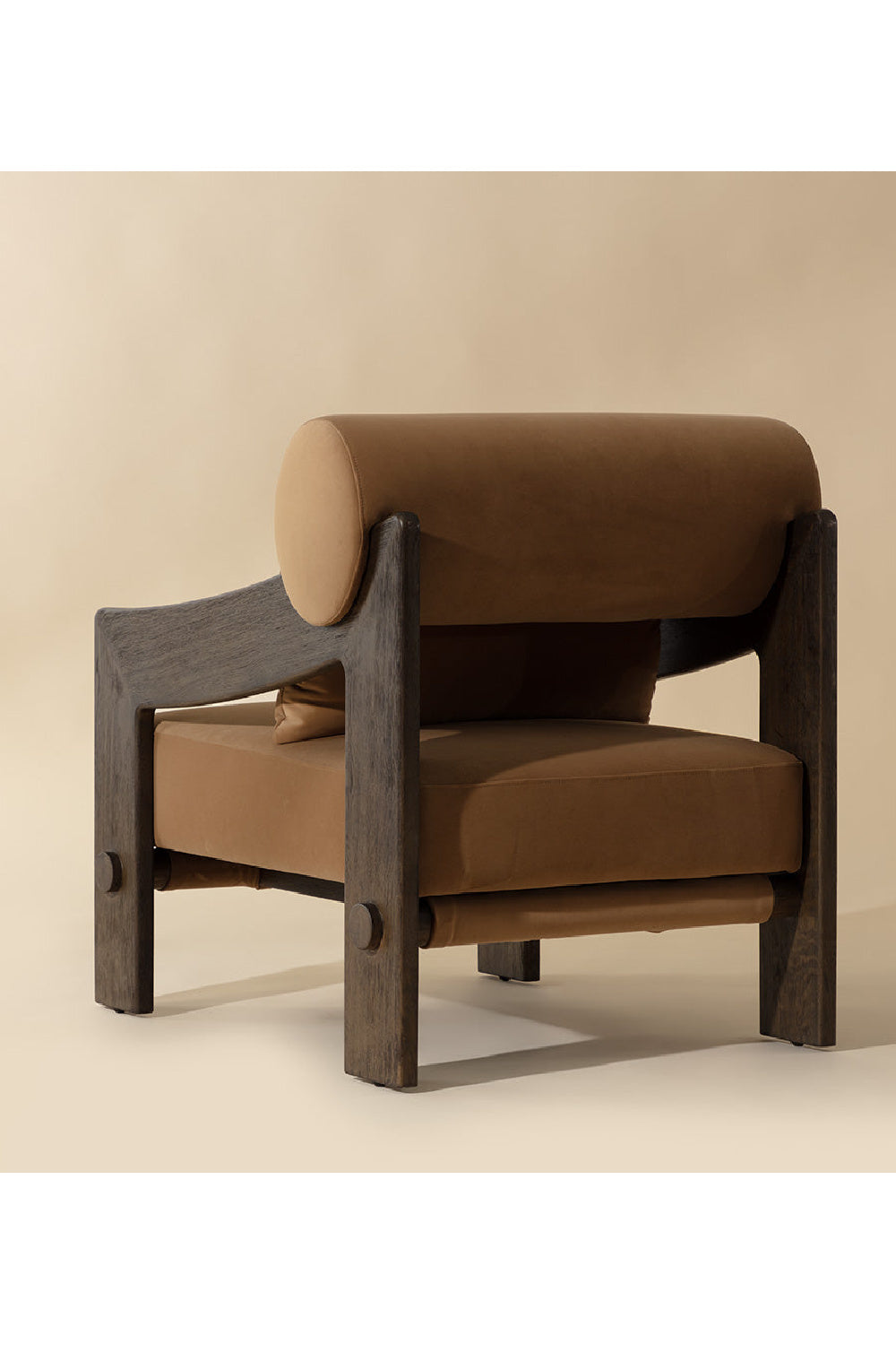 Brown Fabric Lounge Chair by Splendido Reizo Accent Chair, alternate view 5