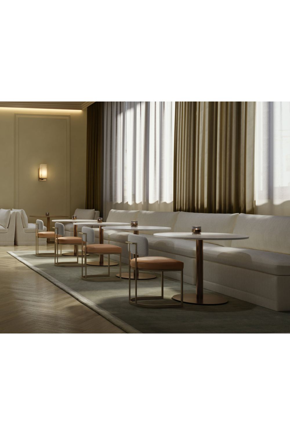 White Marble Round Bistro Table by Splendido Iska Dining Table, alternate view 10