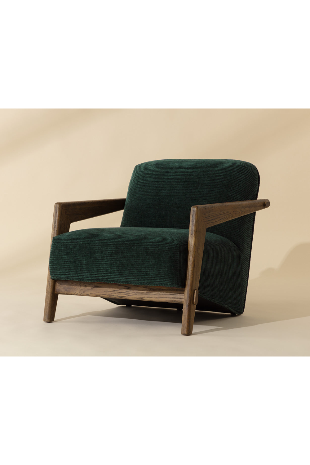 Brown Oak Framed Lounge Chair by Splendido Bosco Accent Chair, alternate view 18