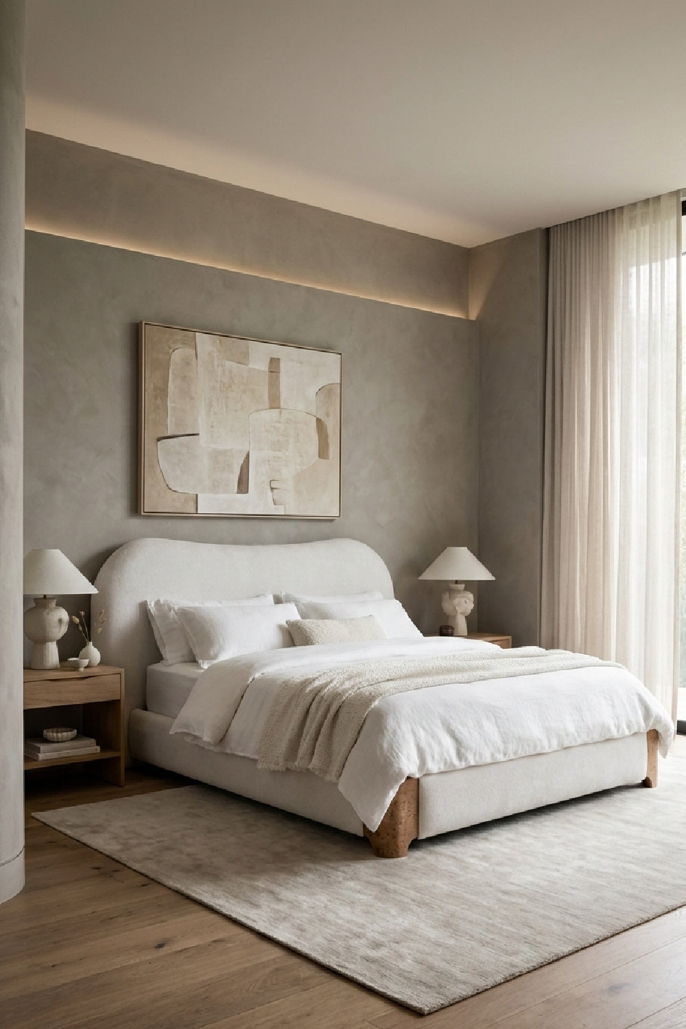 White Curved King Bed by Splendido Knowles, alternate view 2