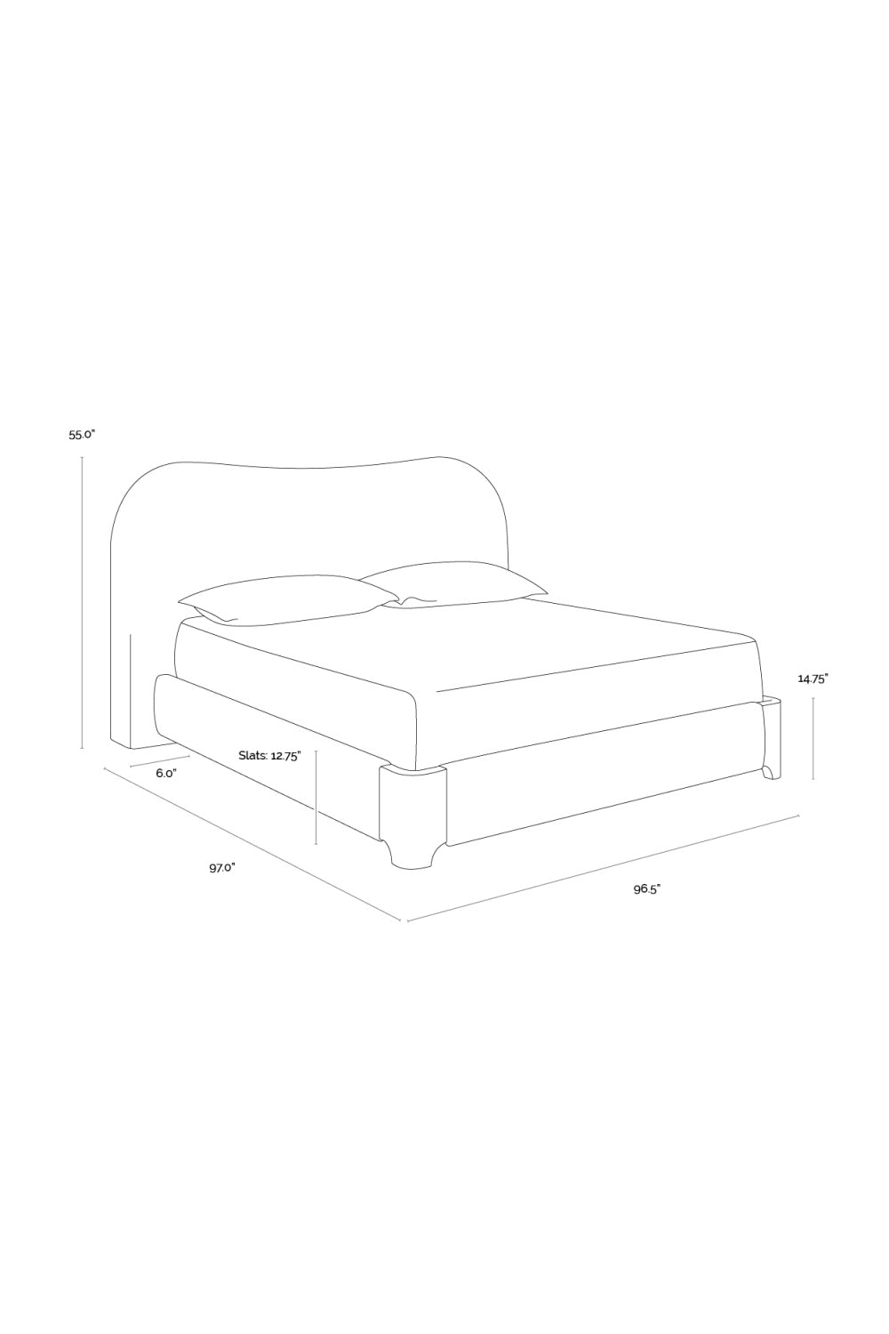 White Curved King Bed by Splendido Knowles, alternate view 6