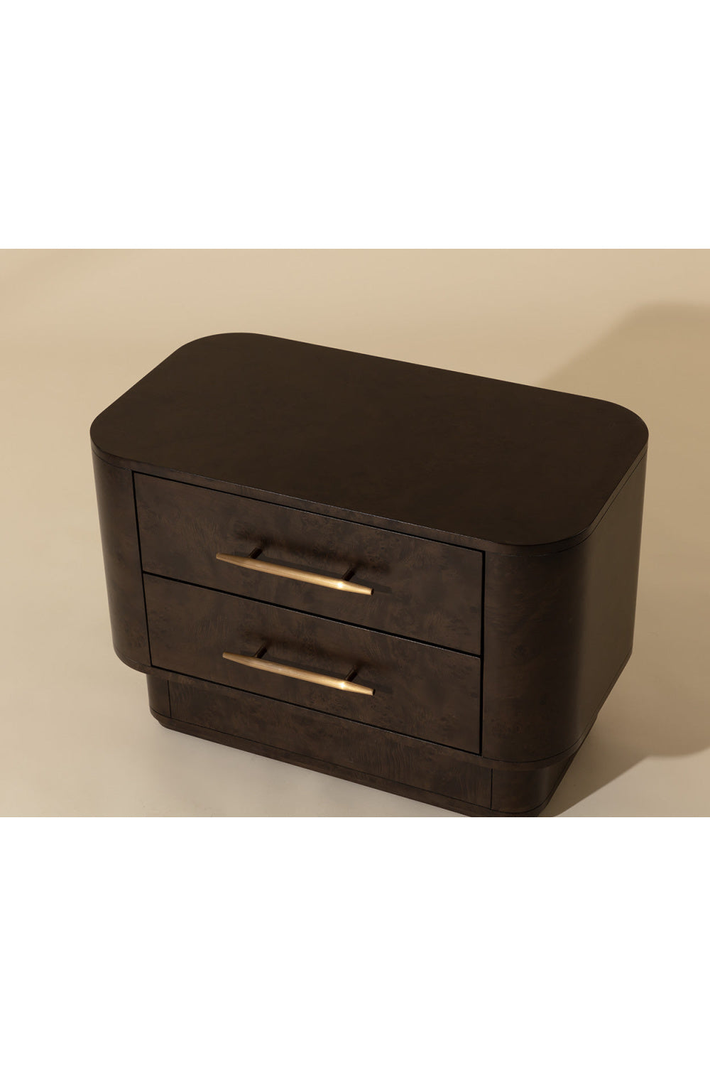 Brown Burl Veneer 2-Drawer Nightstand by Splendido Ezekiel, alternate view 11