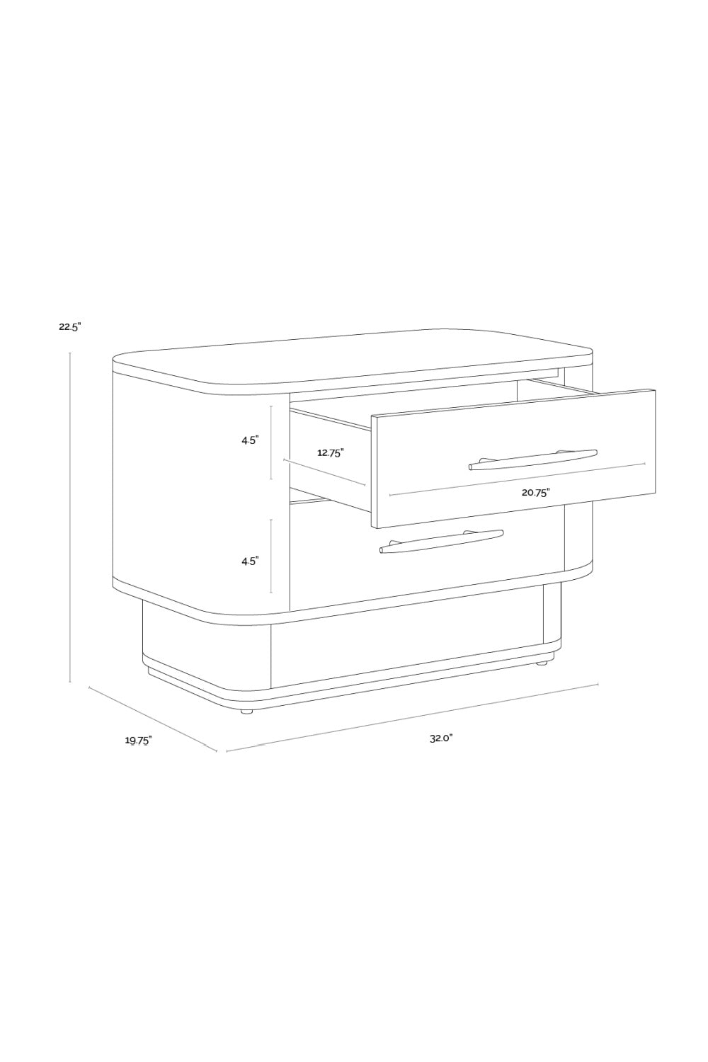 Brown Burl Veneer 2-Drawer Nightstand by Splendido Ezekiel, alternate view 7
