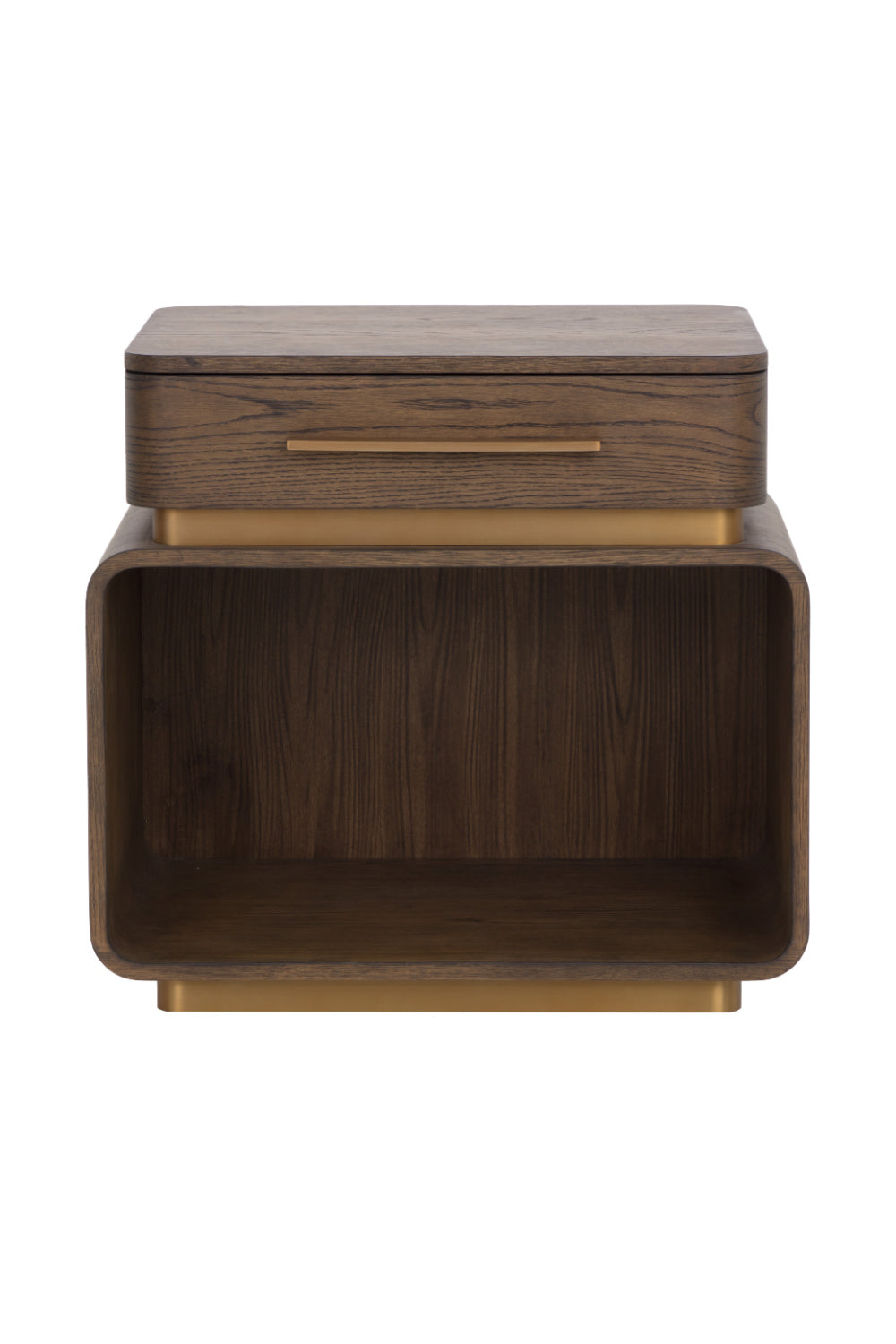 Brown Oak 1-Drawer Nightstand by Splendido Taro