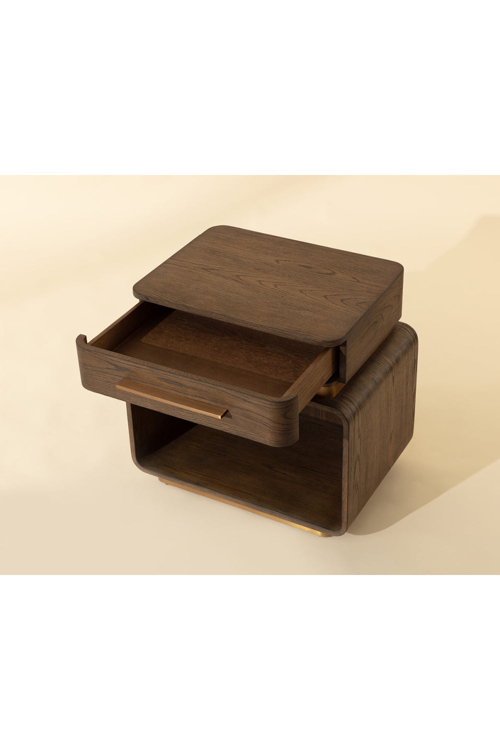 Brown Oak 1-Drawer Nightstand by Splendido Taro, alternate view 10