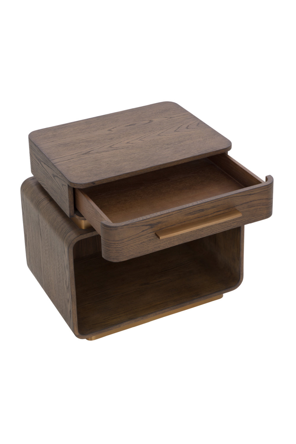 Brown Oak 1-Drawer Nightstand by Splendido Taro, alternate view 6