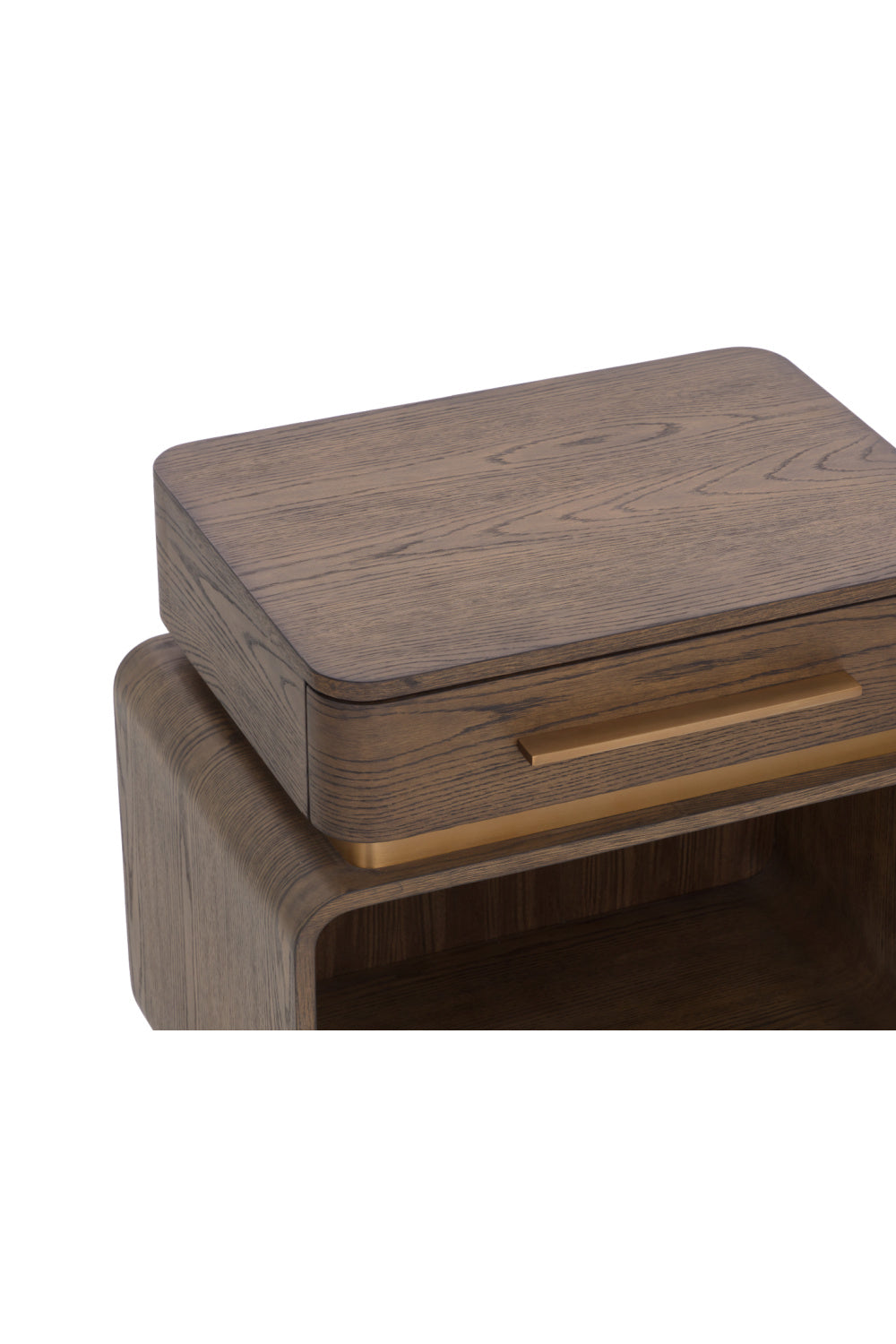 Brown Oak 1-Drawer Nightstand by Splendido Taro, alternate view 7