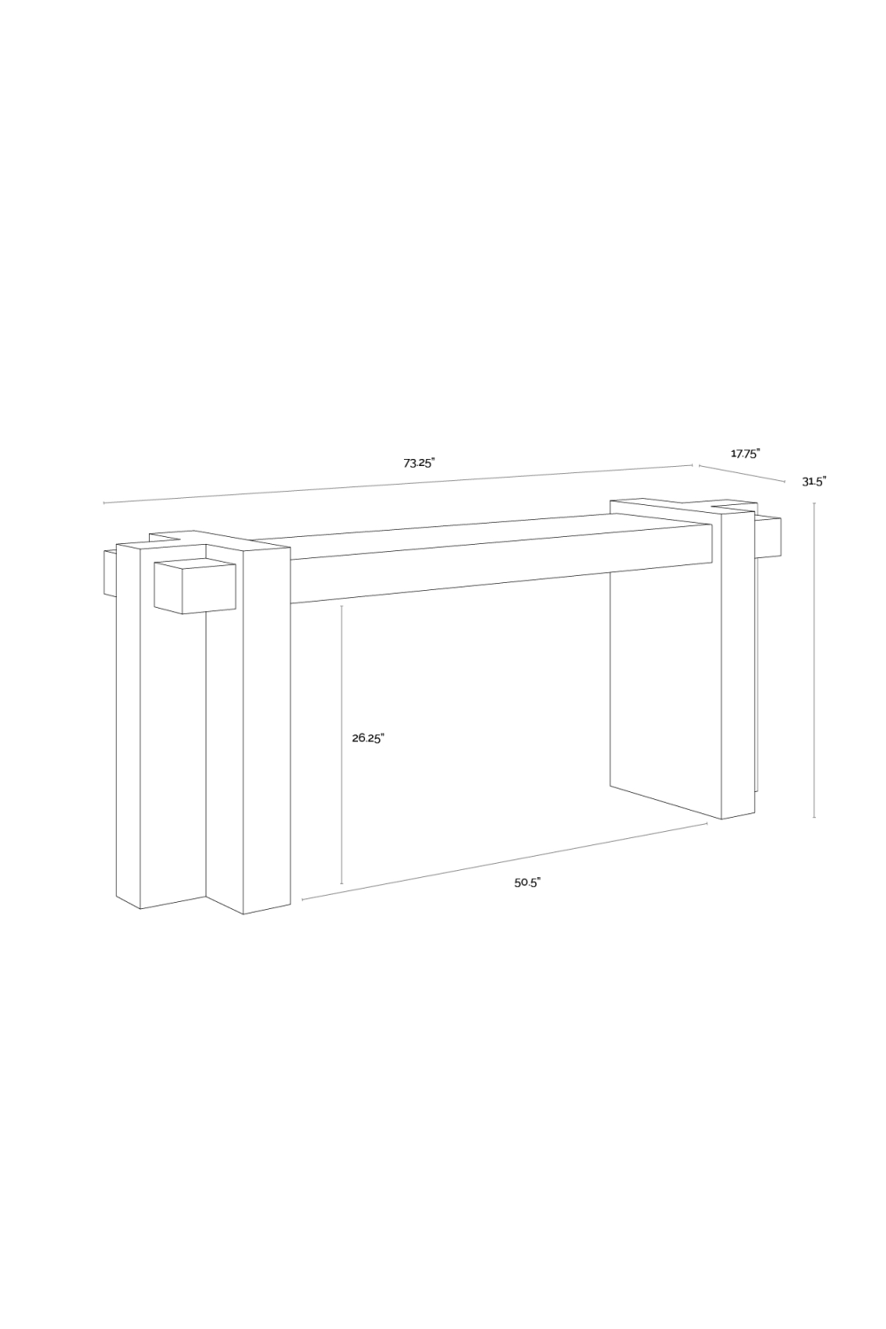 Interlocked Wooden Legs Console Table by Splendido Minerva, alternate view 11