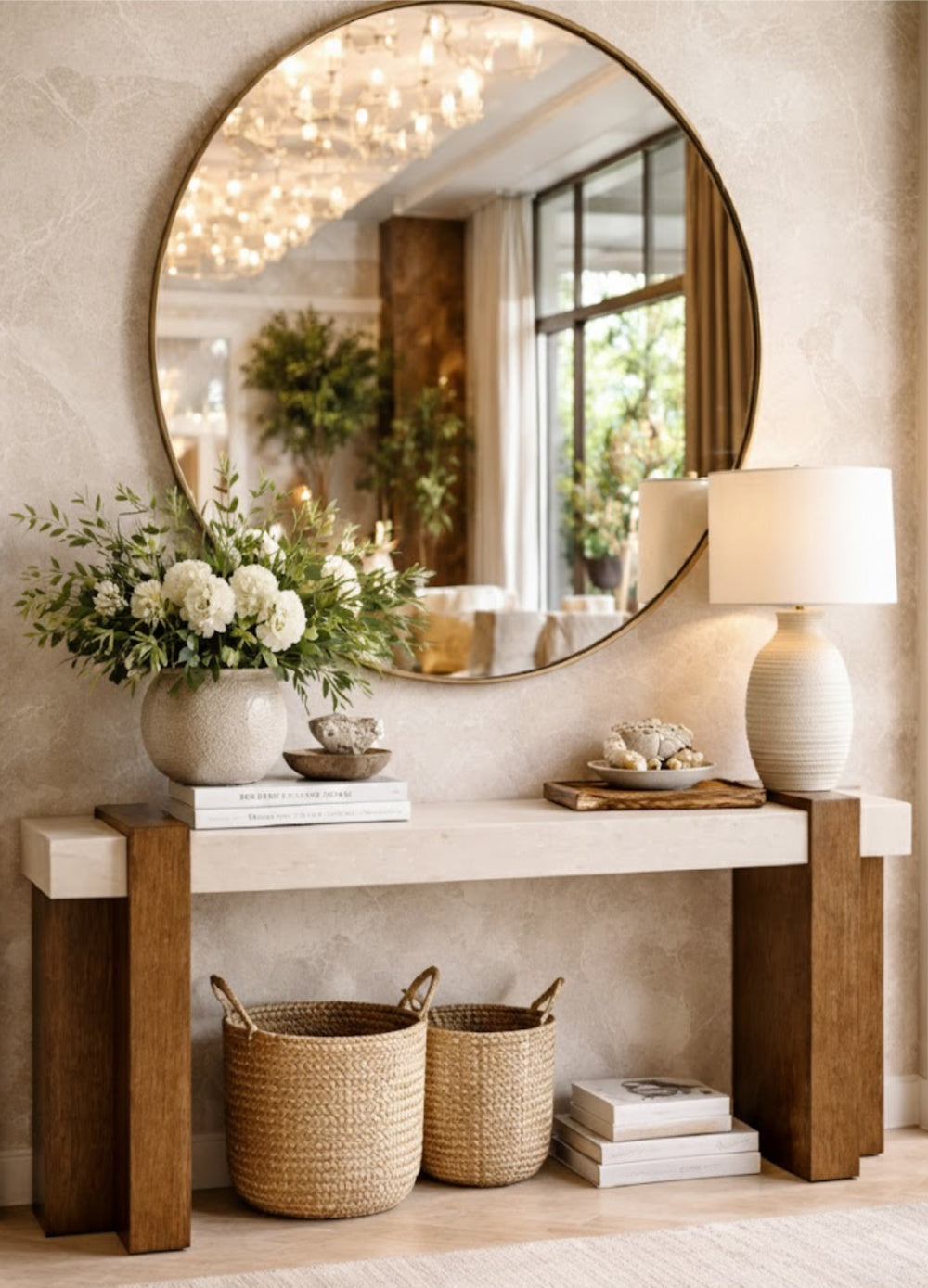 Interlocked Wooden Legs Console Table by Splendido Minerva, alternate view 2