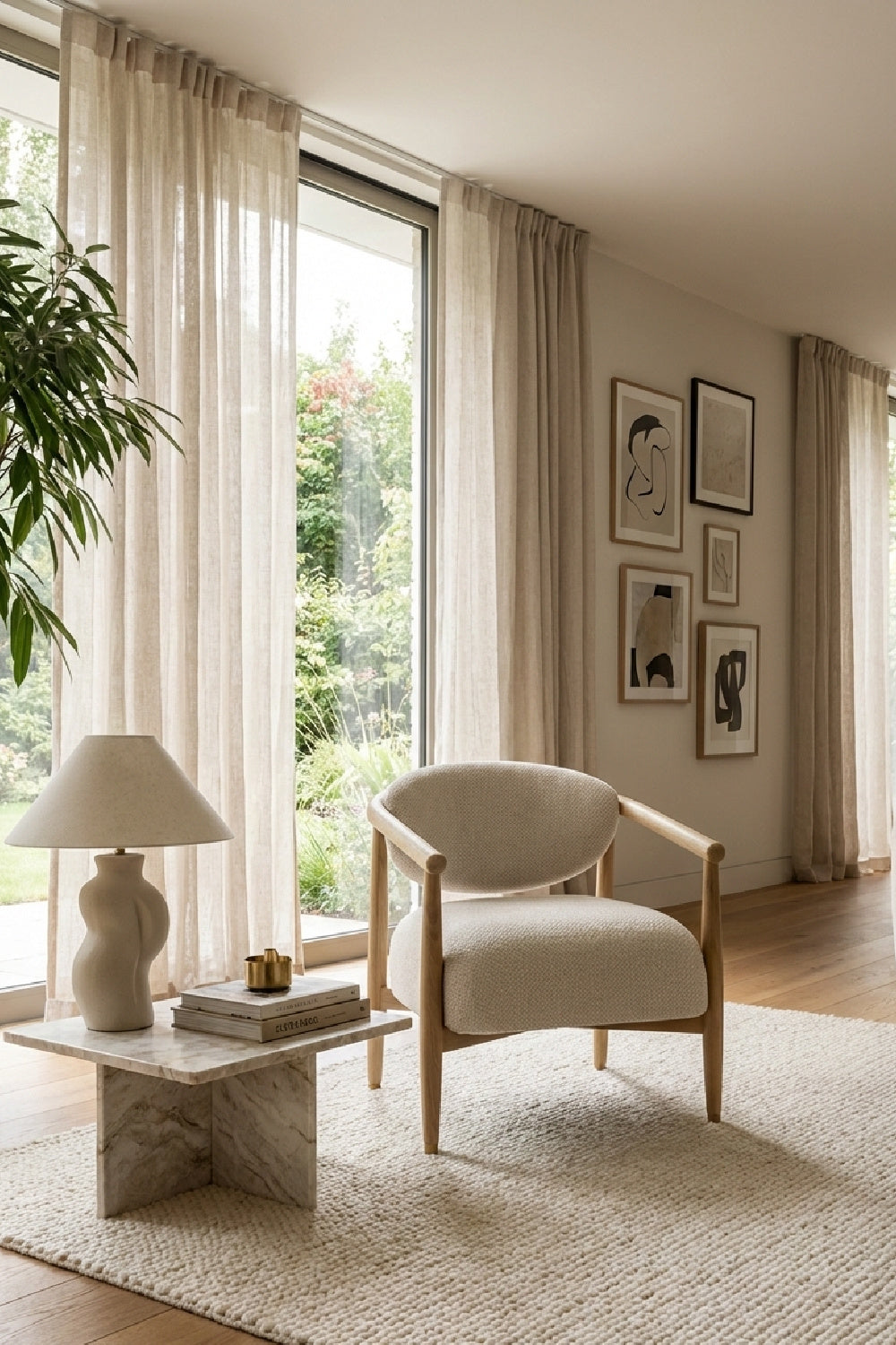 Oak Framed Lounge Chair by Splendido Sigrid Accent Chair, alternate view 2