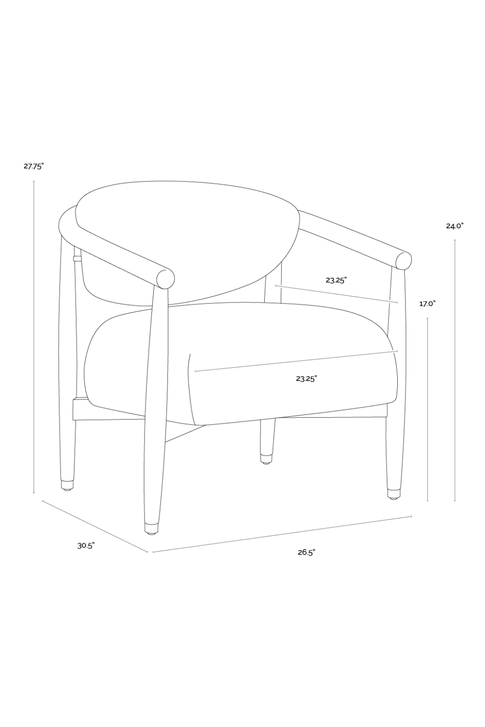 Oak Framed Lounge Chair by Splendido Sigrid Accent Chair, alternate view 11