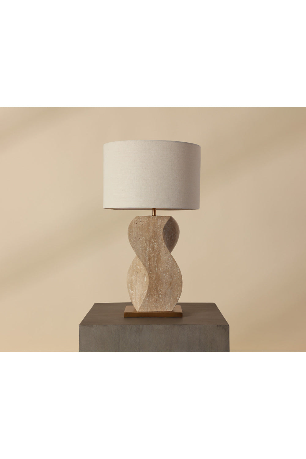 Modern European furniture - Wavy Travertine Base Table Lamp - www.oroa.com