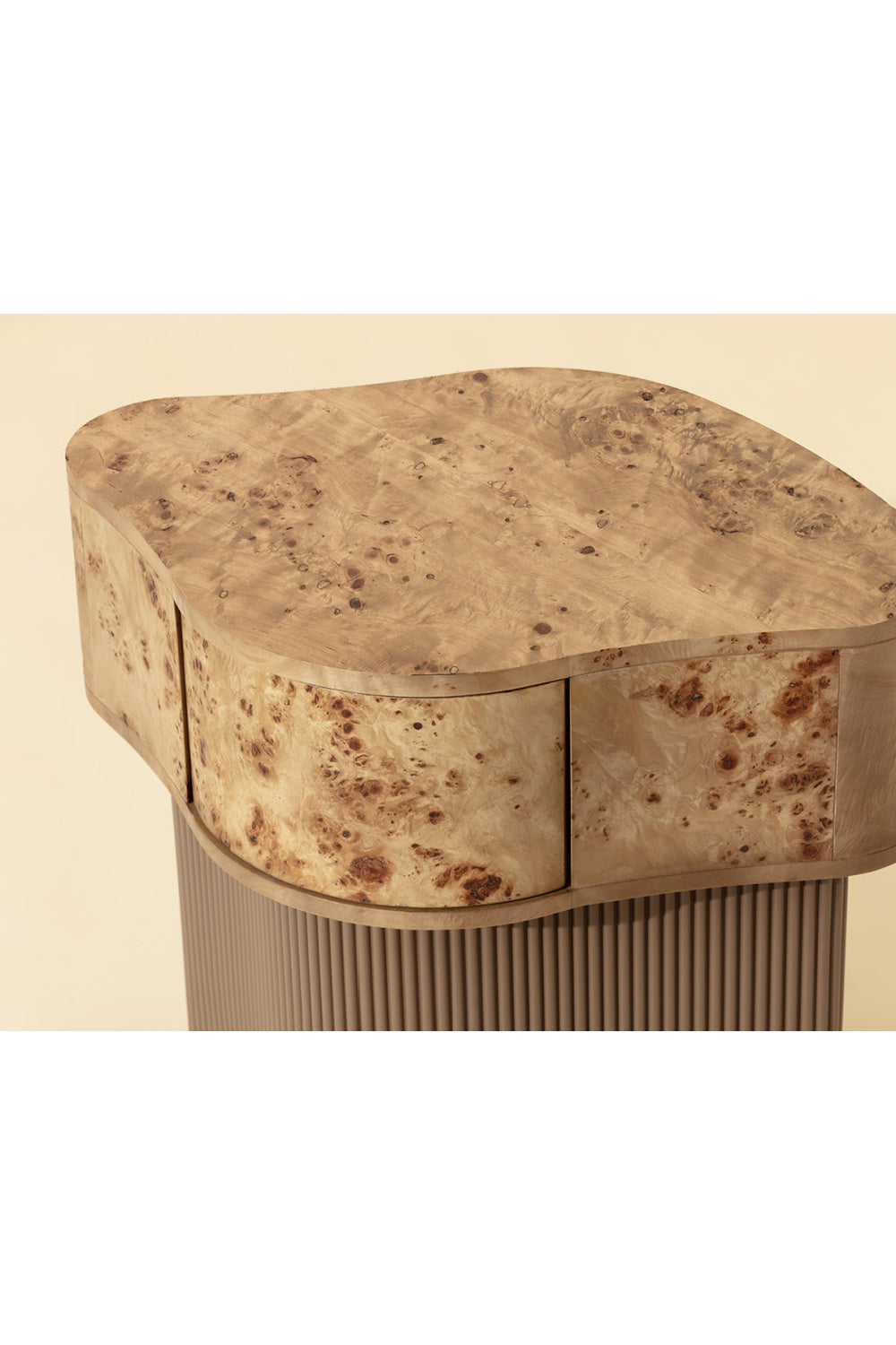 Freeform Burl Veneer Nightstand | Splendido Fern | Oroa.com