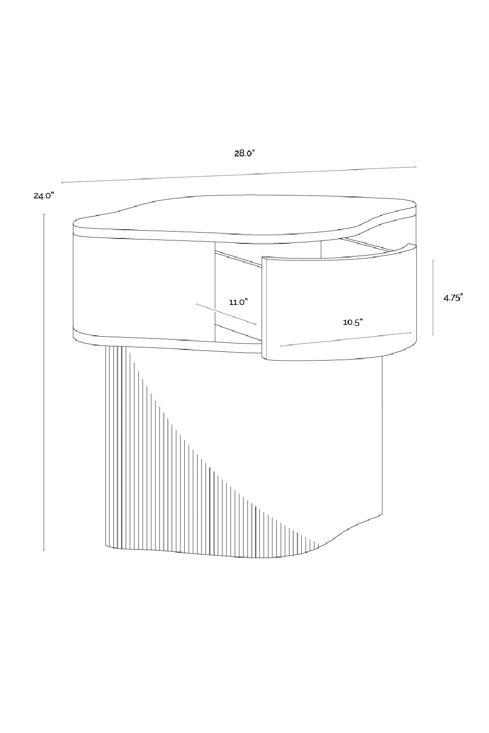 Freeform Burl Veneer Nightstand | Splendido Fern | Oroa.com