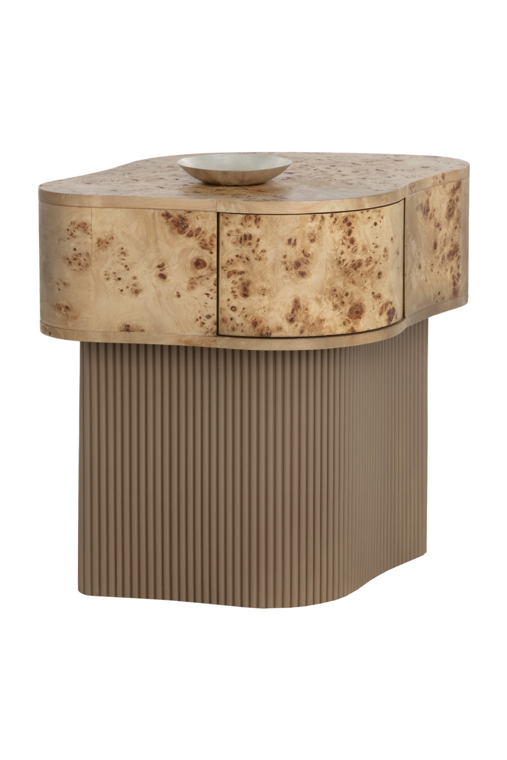 Burl Veneer Nightstand - Freeform Drawer Base by Splendido Fern Furniture > Bedroom Furniture > Nightstands, alternate view 6