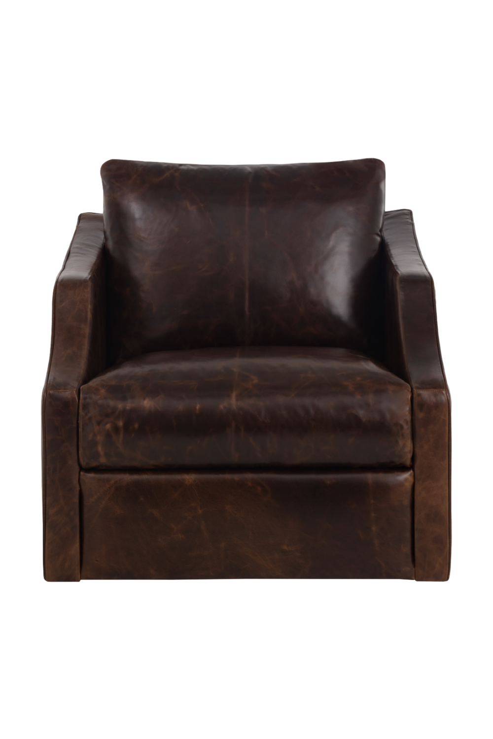 Leather Sloped-Arm Swivel Lounge Chair by Splendido Orwell Accent Chair, alternate view 18