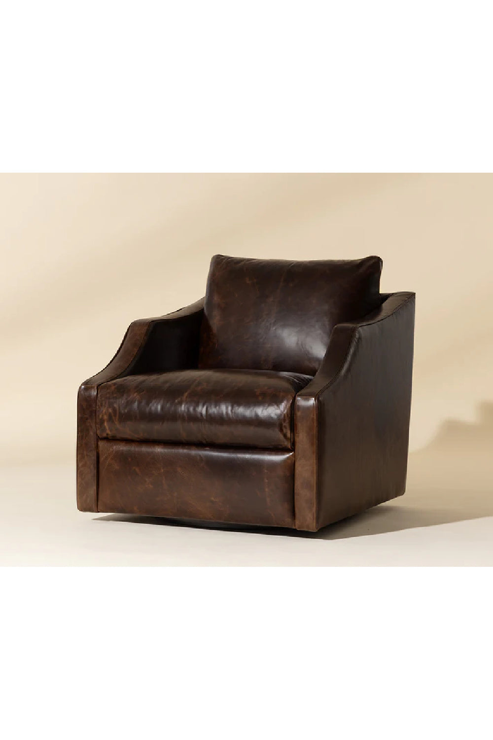 Leather Sloped-Arm Swivel Lounge Chair by Splendido Orwell Accent Chair, alternate view 22