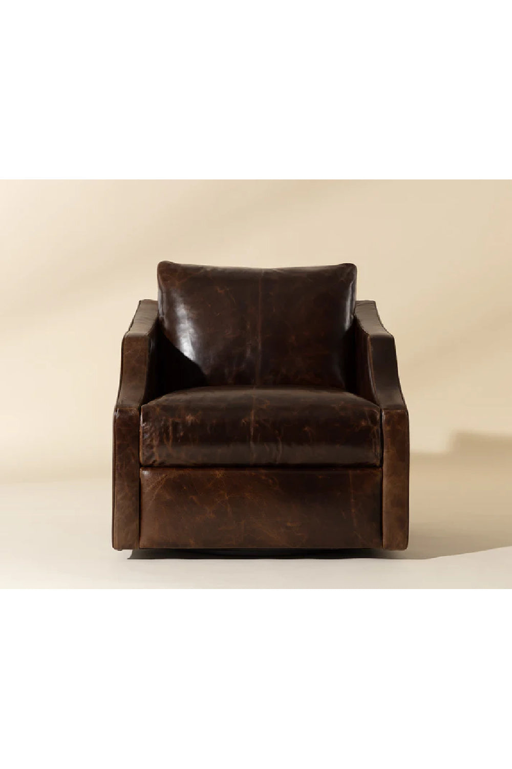 Leather Sloped-Arm Swivel Lounge Chair by Splendido Orwell Accent Chair, alternate view 23